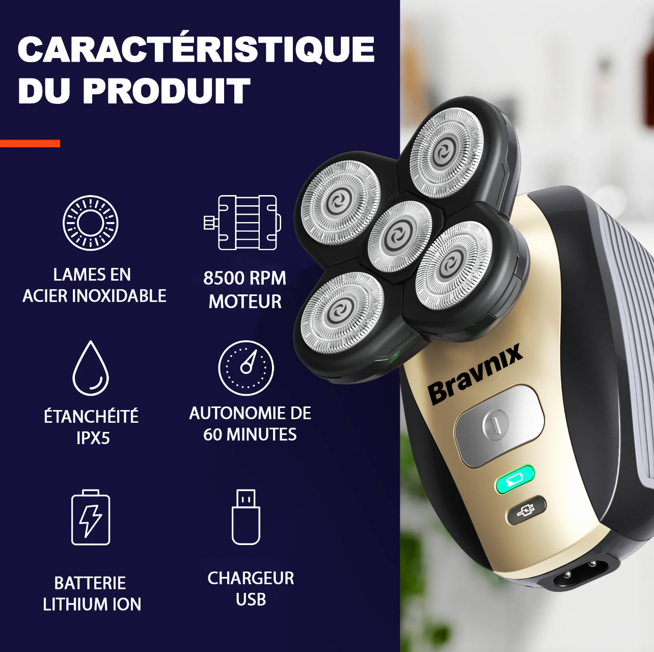 Rasoir électrique Bravnix®
