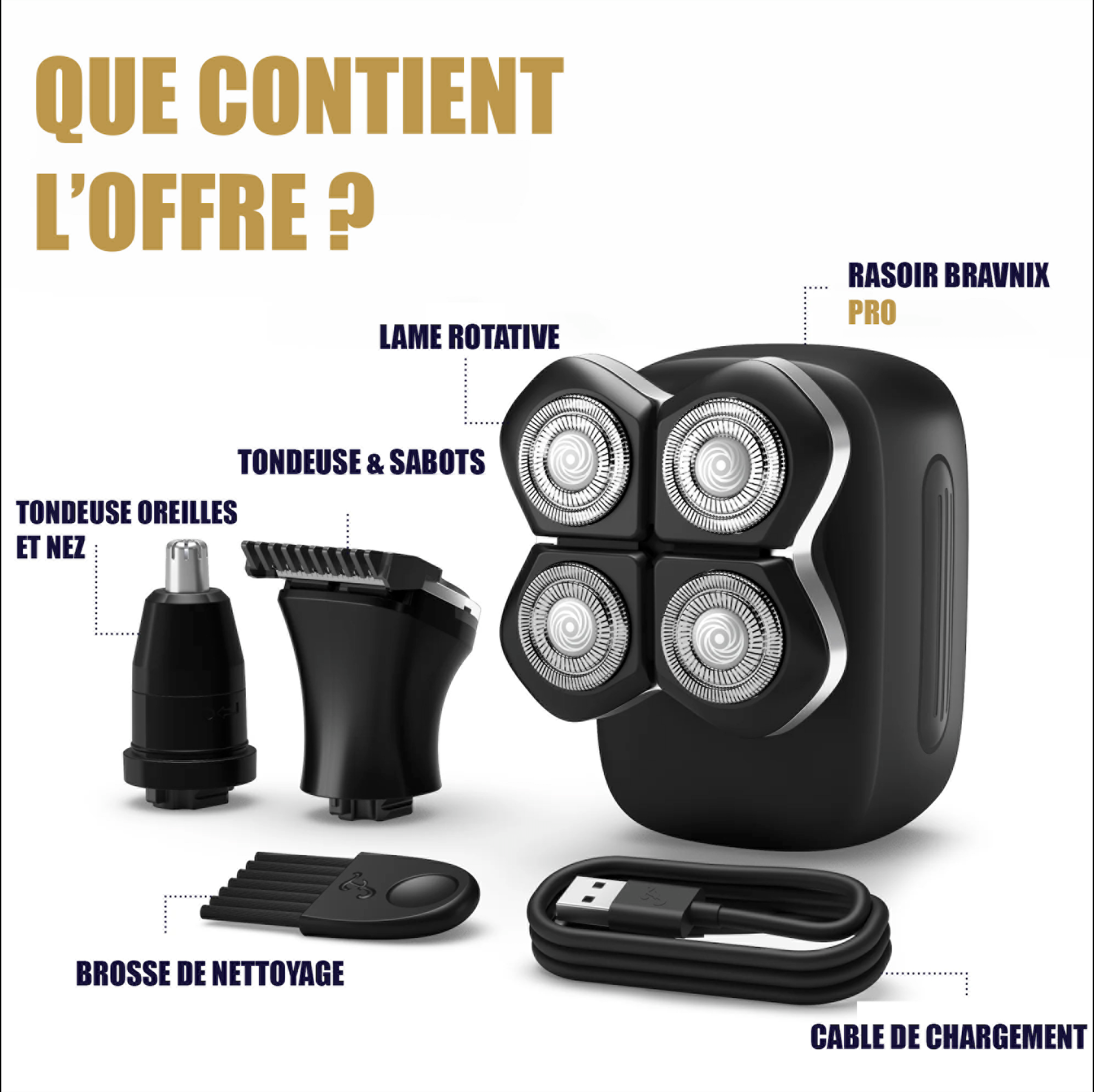 Rasoir électrique Bravnix® - Série PRO